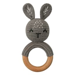 Baby Rattles DIY Crochet Cartoon Lion Fox Doll Hand Bell Carved Wooden Ring Teething Toys Newborn Molar Teether Educational Toy