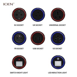 KXN Electrical Concealed Wall Outlet Power Track 40cm 60cm 80cm Aluminum Alloy Kitchen Sockets