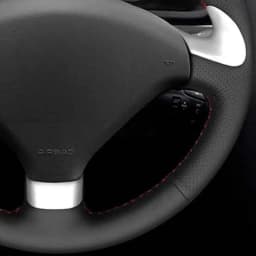 Soft Black Genuine Leather Car Steering Wheel Covers For Peugeot 307 CC 2004-2009 307 SW 2004-2009 407 407 SW 2004-2009