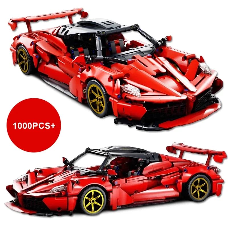 2025 MOC Technical City Red Racing Car Hypercar Model Building Blocks DIY Supercar Brick Puzzle Toys Kid Adult Birthday Gifts