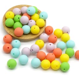 Cute-idea 50pcs Silicone Beads 12mm Food Grade Baby Loose Rounds perles Beads DIY Pacifier Chain Toys Accessories Baby Goods