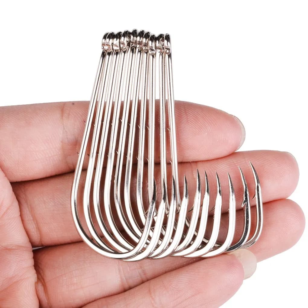 20pcs / Box Barbed Big Fishing Hooks 1/0#-6/0# Sea Worm Carp Single Circle Hook Set Fly Fishing Accessories Tackle Fishhook