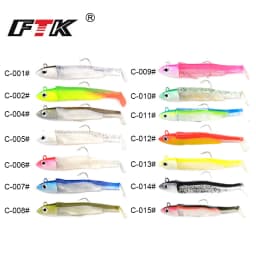 FTK Soft Black Minnow Head 5g 12g 25g Soft Lure Jig Bait Bass Pike Fishing Silicone Baits Crank Hook Jigging Bass Zander