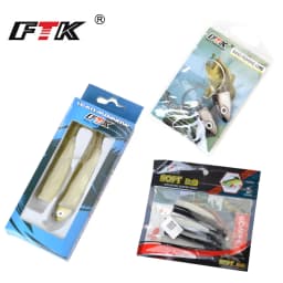 FTK Soft Black Minnow Head 5g 12g 25g Soft Lure Jig Bait Bass Pike Fishing Silicone Baits Crank Hook Jigging Bass Zander