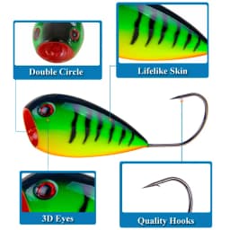 2022 6Pcs Popper Fishing Lure Crankbaits 8cm13g Artificial Baits Croatian EGG Floating Hard Bait with Single Hook Big Mouth Wave