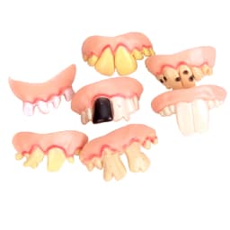 5Pcs Funny Teeth Toy Fake Denture Rotten Teeth Halloween Denture Joke Cosplay Prank Costume for Adults