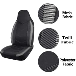 AUTOKING High Back Bucket Universal Seat Protector Breathable Mesh Fabric Carbon Fiber Texture Seat Car Seat Cover Cushion
