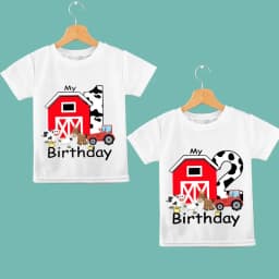 Country Rustic Barnyard Farm Animals Themed 1st 2nd 1 2 First Second One Two Year Old Boy Girl Happy Birthday Decoration Gift