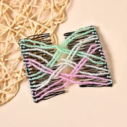 Women DIY Hair Accessories Pearl Beaded Elastic Hair Claw Hairpin Magic Comb Up-Do Hairstyle Bun Maker Tool Ponytail Hairdo Wolf