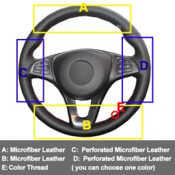 Hand Sewing Car Steering Wheel Wrap for Mercedes-Benz Vito III ( W447 ) 2015 - 2023 Circular Shape Braid on The Steering Wheel