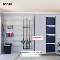 Booms Fishing WV4 Fishing Rod Holders Vertical Wall Rod Rack Store Up to 10 Rods For Fishing Pole Holder Storage Tools 4 Colors