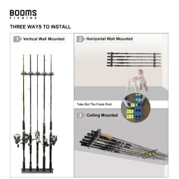Booms Fishing WV4 Fishing Rod Holders Vertical Wall Rod Rack Store Up to 10 Rods For Fishing Pole Holder Storage Tools 4 Colors