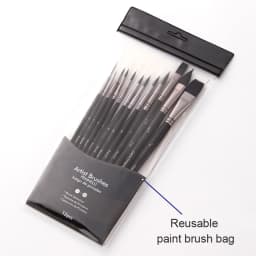 12PCS Professional Watercolor Paint Brushes Set Artist Synthetic Fine Squirrel Brush Round Tip for Detail, Gouache, Acrylic, Oil