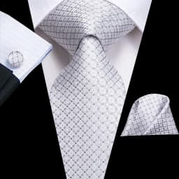 Hi-Tie White Solid Paisley Gift Men Tie Gravata Wedding Tie For Men Hanky Cufflink Set Fashion Design Business Dropshipping