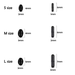 60Pcs 10Set S M L Black Rubber Space Beans Oval Stopper Fishing Bobber Float Catfish Flotador Fishing Float Folat Line Stops