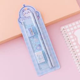 Cartoon HB Pencil School Supplies Set Wooden Pencil Set Cartoon Art Supplies Stationery Gifts Students Children's