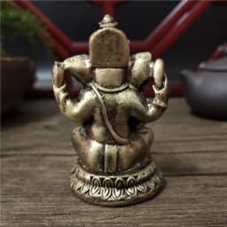 Bronze Color Lord Ganesha Buddha Statues Elephant Hindu God Sculpture Figurines Ornaments Resin Home Decoration Lucky Gifts