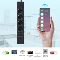 1.8M 3M 5M Wifi Smart Power Strip 4AC Outlets 4USB Plug Charging Port Timing Bluetooth Control with Alexa Google Home Assistant