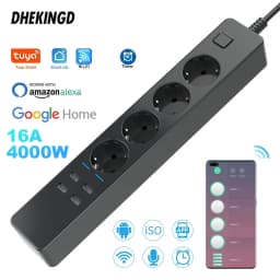 1.8M 3M 5M Wifi Smart Power Strip 4AC Outlets 4USB Plug Charging Port Timing Bluetooth Control with Alexa Google Home Assistant