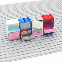 City Furniture Accessories Series 4532 4533 4536 Container Cupboard 2x3x2 with Door Drawer Building Block Bricks Educational Toy
