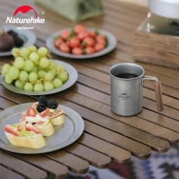 Naturehike Outdoor Tableware Stainless Steel Plate Bowl Camping Cookware Frying Pan Hiking Stainless Steel Cups Food Containers