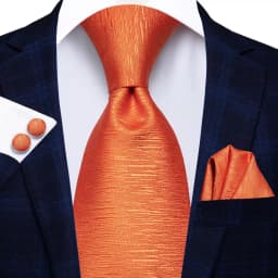 Orange Grey Paisley 2026 New Fashion Brand Tie for Men Wedding Party Necktie Set Handky Cufflinks Gift Wholesale Hi-Tie Designer