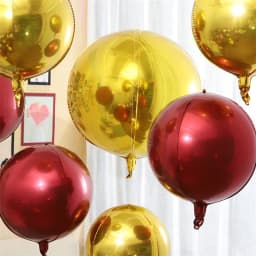 5/3/2Pcs 4D Round Foil Balloons 10/18/22inch Metallic Rose Gold Silver 4D Foil Balloons Helium Air Globos Birthday Wedding Decor