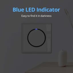 Wallpad White Glass Panel Blue LED Indicator Push Button Wall Light Switch and Socket Electric Outlet AC110-220V 16A
