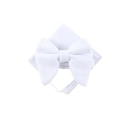 Fashion Velvet Big Bowties Set Women Men Solid Bow Tie Wedding Tuxedo Groom Oversize Bow Knot Pocket Square Cravats Cuff-links