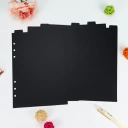 A5 A6 PP Black Pink Paper Index Divider Cute 6 Holes For Binder Loose leaf Planner Notebook Stationery Notebook Paper Divider