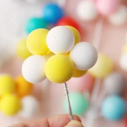 5/8Pcs/set Colorful Ball Bundle Clay Balloons Cake Topper Creative Cupcake Card Flag Birthday Party Baby Shower Dessert Decor