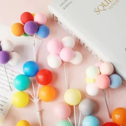 5/8Pcs/set Colorful Ball Bundle Clay Balloons Cake Topper Creative Cupcake Card Flag Birthday Party Baby Shower Dessert Decor