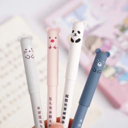 Kawaii Pig Bear Cat Mouse Erasable Gel Pen School Office Supplies Stationery Gift 0.5mm Blue Black Ink