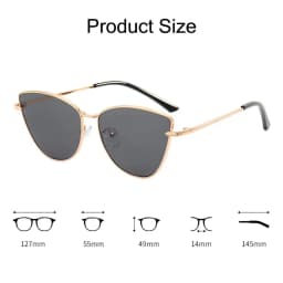 Fashion Oversized Vintage Cat Eye Sunglasses Women Trending Summer Driving Eyewear Shades Metal Frame UV400 for Lady gafas