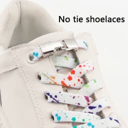 Stylish No Tie Elastic Shoelaces for Sneakers Effortlessly Unique Shoe Lace Splash Ink Flat Shoe Laces Design Suitable All Ages
