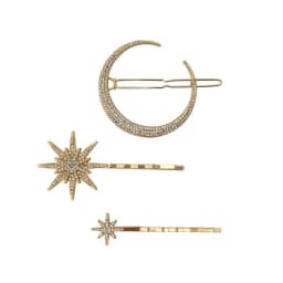 New Geometric Stars Moon Rhinestone Hair Clip Set Snowflake Star Bride Hairpins Women Side Clip Hair Barrettes Hair Jewelry Gift