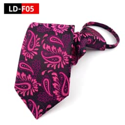 Zipper Tie Bowtie Wedding Classic Floral Striped Paisley Necktie For Men Women Zipper Pre-tied Black 7cm Tie For Gift Cravat