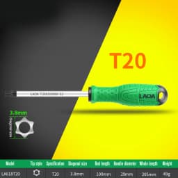 LAOA Torx Screwdriver S2 Alloy Steel Magnetic Screwdriver T8/T10/T15/T20/T25/T30/T40