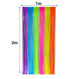 4.4meter Neon Paper Birthday Pennant Banner Hanging Decors for Birthday Glow Party Wedding Decorations Black Light Reactive UV