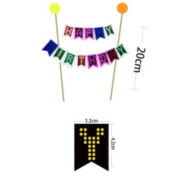 4.4meter Neon Paper Birthday Pennant Banner Hanging Decors for Birthday Glow Party Wedding Decorations Black Light Reactive UV