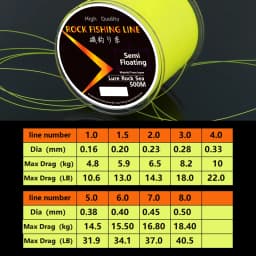 500m Semi Floating Rock Fishing Line High Quality Wear Resistant Nylon Line Resistance Equipment For Lure Sea Fishing
