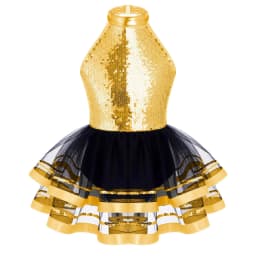 Halter Sequins Ballet Tutu Dress Kids Girls Latin Jazz Modern Dancing Costume Gymnastics Leotard Unitards Performance Dancewear