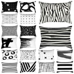 Black White Stripe Geometry Rectangular Hug Pillowcase Cushion Cover 30x50 Cm Home Decor Bedroom Living Room Stylish Design
