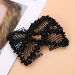 Magic Hair Comb DIY Retro Metal woman Hair Accessories Pearl Elastic Beaded Claw Hairpin Hairstyle Ponytail Hair Headwear Tool