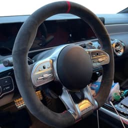 Non-Slip Car Accessories Suede Leather Braid Customized Car Steering Wheel Cover For Mercedes-Benz AMG C43 E53 S63 GLE G63