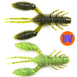 B&U 70mm Soft Fishing Lures Craws Shrimp UV Light Soft Plastic Bait Wobblers Bass Lures Saltwater Sea Fishing Silicone Baits