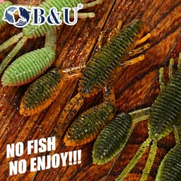 B&U 70mm Soft Fishing Lures Craws Shrimp UV Light Soft Plastic Bait Wobblers Bass Lures Saltwater Sea Fishing Silicone Baits