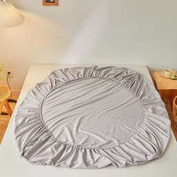 100% Cotton Fitted Bed Sheet with Elastic Band Solid Color Anti-slip Adjustable Mattress Cover for Single Double King Queen Bed
