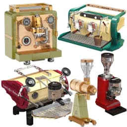 Creative Vintage Coffee Machine Bean Grinder Model Building Blocks Simulation Classic Retro Coffee Maker Bricks MOC Toys Gift