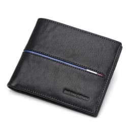 BISONDENIM Genuine Leather Men Wallets Coin Pocket Card Holder Male Purse Fashion Wallets High Quality Gift for Husband Father